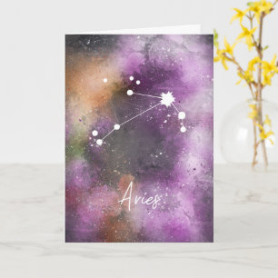 Carte Aries Constellation Zodiac Purple Galaxie