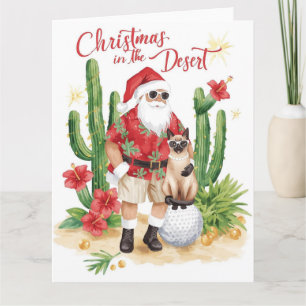 Carte Arizona Noël avec le Père Noël et Cactus 