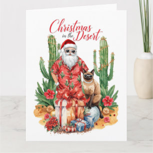 Carte Arizona Noël avec le Père Noël et Cactus 
