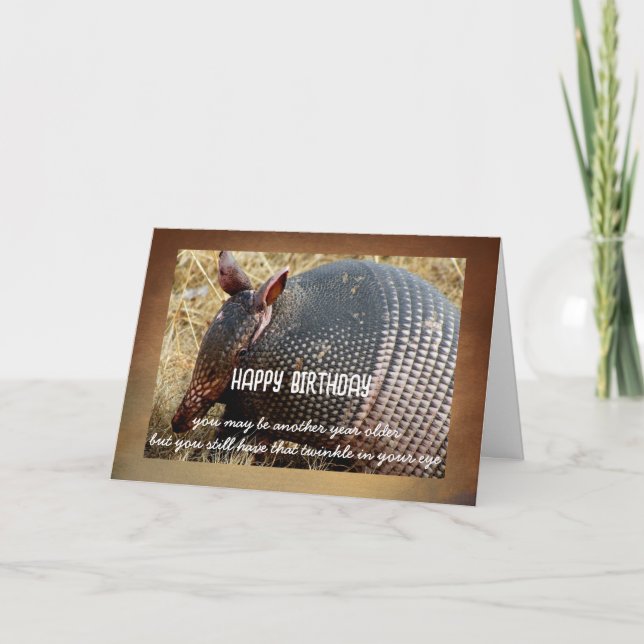 Carte armadillo birthday card humor photo art  (Devant)