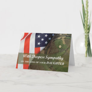 Carte Armée de fille Casquette et drapeau de sympathie m