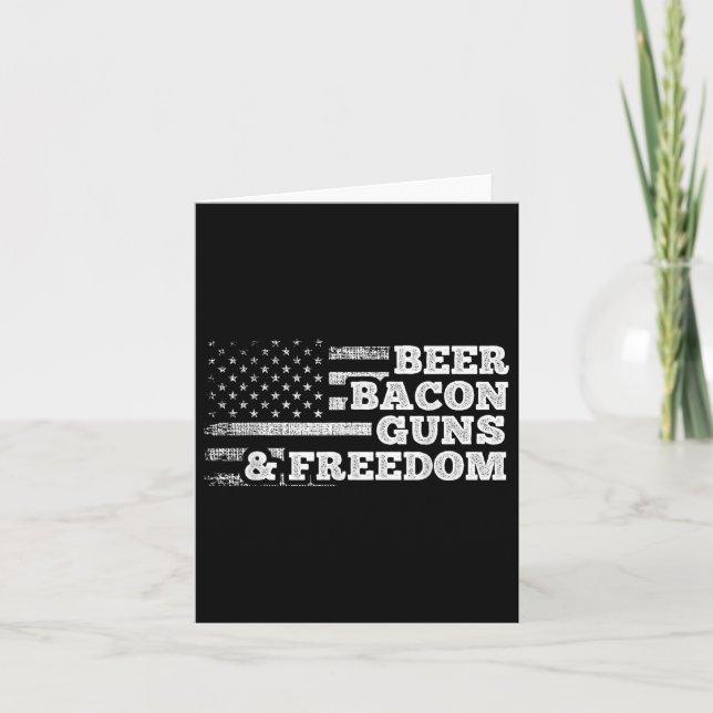 Carte Armes À Bacon Et Drapeau Américain Liberté (Devant)