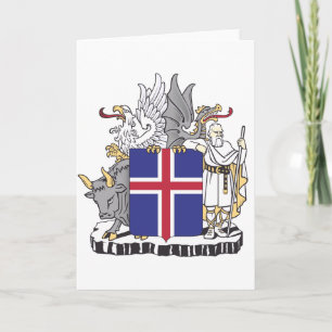Carte Armoiries de l'Islande Gardiens mythiques Art