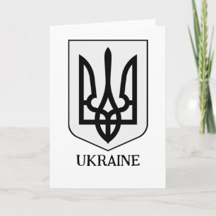Carte Armoiries d'État de l'Ukraine Art minimaliste