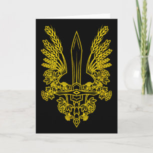 Carte Armoiries jaunes stylisées de l'Ukraine - P ukrain