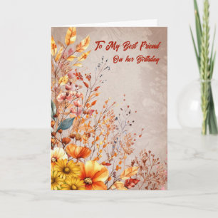 Carte Arrangement d'automne Anniversaire