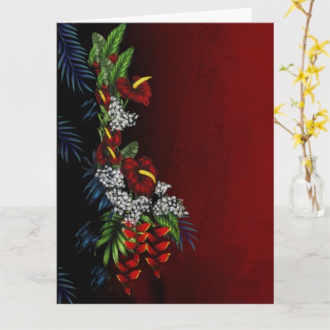 Carte Arrangement de fleurs tropicales hawaïennes (Fleur jaune)