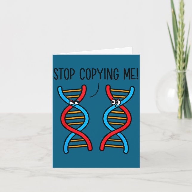 Carte Arrête de me copier blague scientifique drôle de p (Devant)