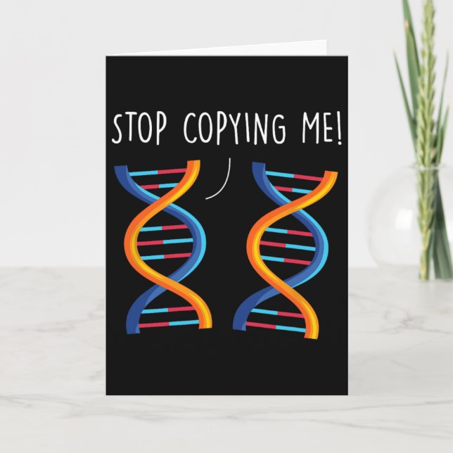 Carte Arrête de me copier Drôle de jeu de mots scientifi (Devant)