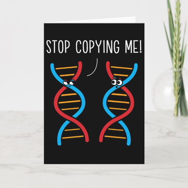 Carte Arrête de me copier Drôle de jeu de mots scientifi (Devant)