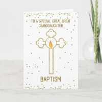 Arrière-arrière-petite-fille Baptême Croix en or