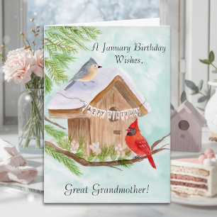 Carte Arrière-grand-mère Joyeux Anniversaire de Janvier 