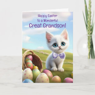 Carte Arrière-petit-fils Joyeuses Pâques avec un mignon