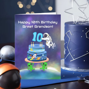 Carte Arrière-petit-fils Joyeux 10ème Anniversaire Astro