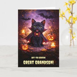 Carte Arrière-petit-fils Mignon Joyeux Halloween Vampire