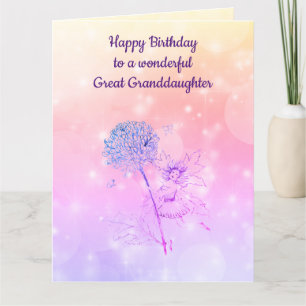 Carte Arrière-petite-fille de joyeux anniversaire