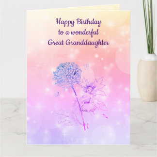 Carte Arrière-petite-fille de joyeux anniversaire