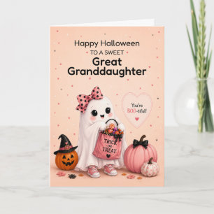 Carte Arrière-petite-fille Halloween Gentil Fantôme