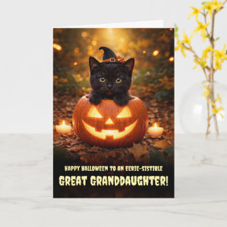 Carte Arrière-petite-fille Joyeux Halloween Joli Chat