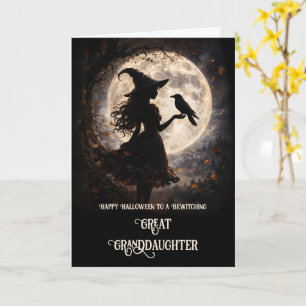 Carte Arrière-petite-fille Petite Sorcière Halloween