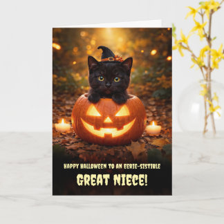 Carte Arrière-petite-nièce Petit Chat Noir Halloween Mig