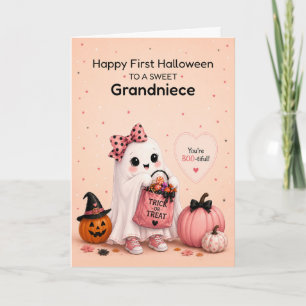 Carte Arrière-petite-nièce Premier Halloween Gentil Fant