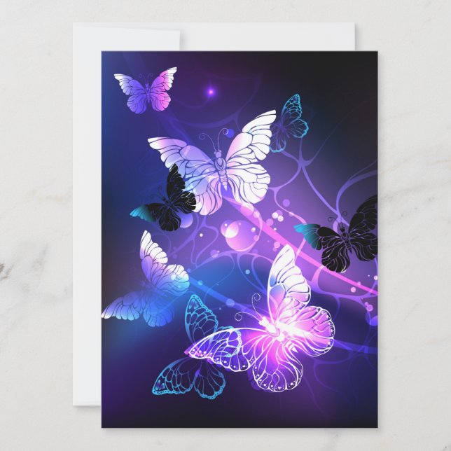 Carte Arrière - plan avec papillons de nuit (Devant)