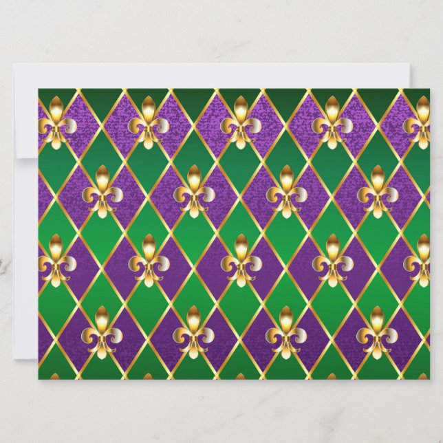 Carte Arrière - plan de bijoux Mardi Gras (Devant)