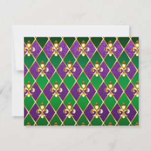 Carte Arrière - plan de bijoux Mardi Gras