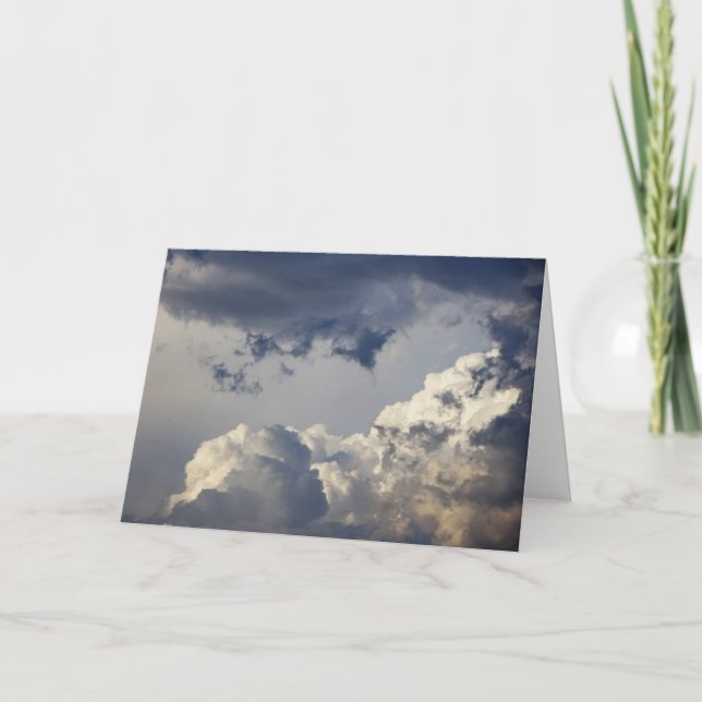 Carte Arrière - plan de nuages gris marbre et blanc (Devant)