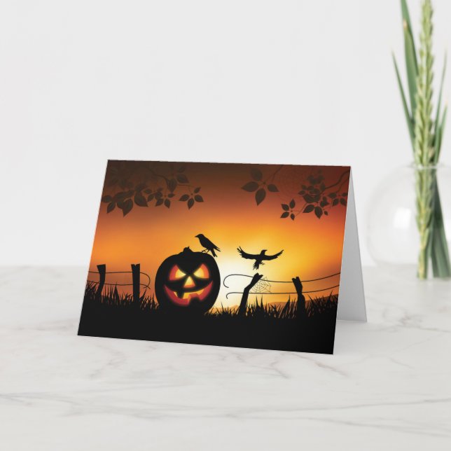 Carte Arrière - plan thématique d'Halloween effrayant (Devant)