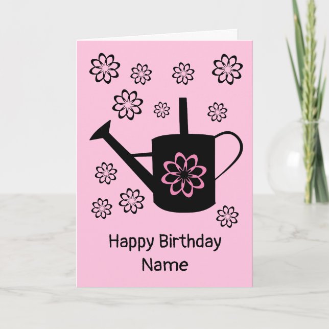 Carte Arrosage Can Fleurs Jardin Anniversaire (Devant)