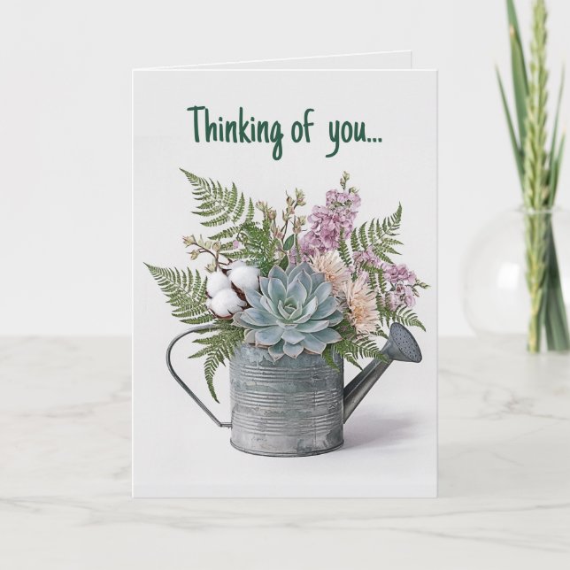 Carte Arrosage modifiable peut succulents et fleurs (Devant)