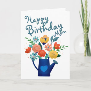 Carte Arrosage plein de fleurs heureux Anniversaire mama