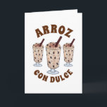 Carte Arroz con Dulce Pudding de Riz Portoricain à la No<br><div class="desc">Le design présente une illustration originale d'un délicieux arroz con dulce, un pudding de riz portoricain composé de riz perlé mijoté dans du lait de coco, de la crème de coco, du lait évaporé, des épices et des raisins imbibés de rhum. Cette friandise est particulièrement populaire à Porto Rico pendant...</div>