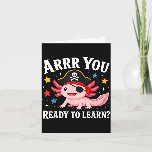Carte Arrr prêt à apprendre professeur drôle retour à l' (Devant)