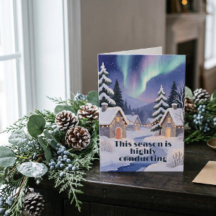 Carte Art à broderie filée Vallée d'hiver Noël drôle
