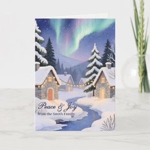 Carte Art à la peinture sur fil Vallée d'hiver Noël Clas