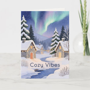 Carte Art à la peinture sur fil Vallée d'hiver Noël mode