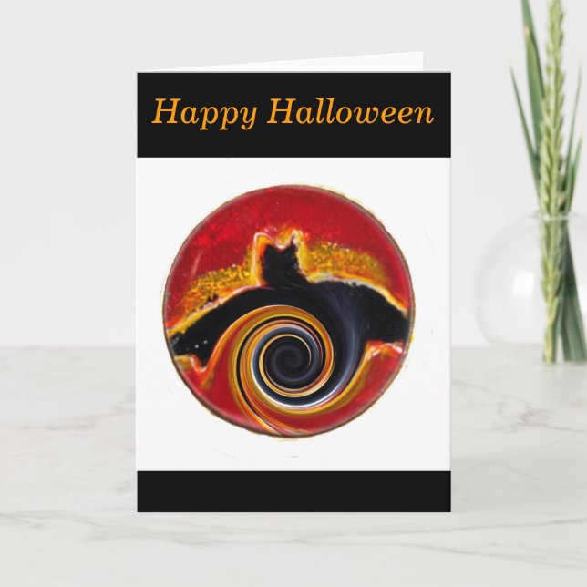 Carte Art Abstrait de chauve-souris d'Halloween (Devant)