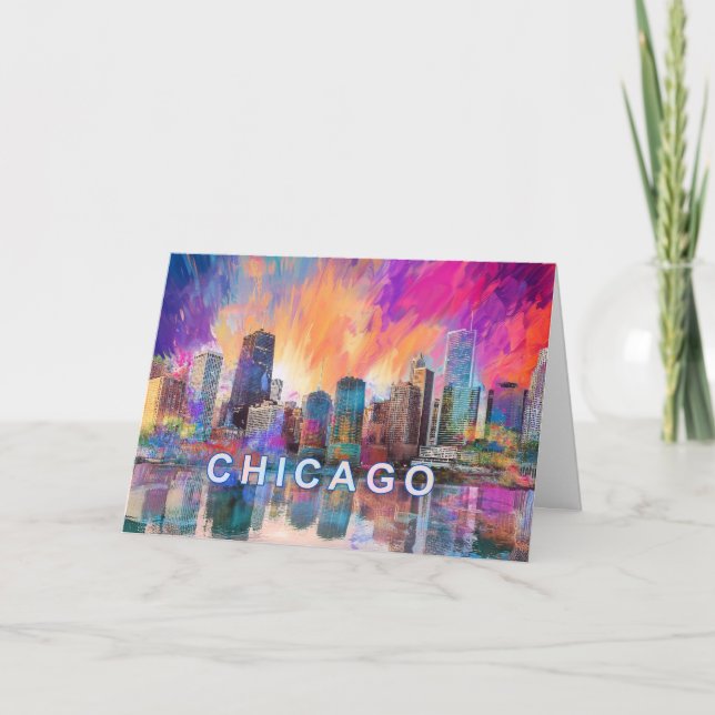 Carte Art abstrait de Chicago  (Devant)