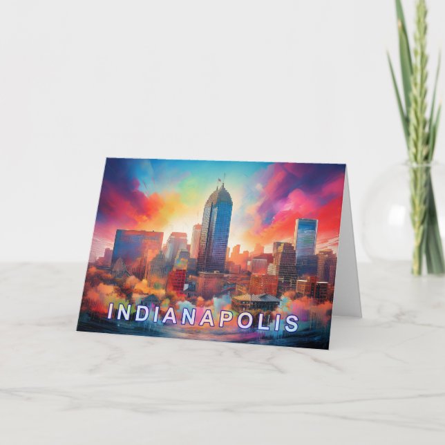Carte Art abstrait d'Indianapolis  (Devant)