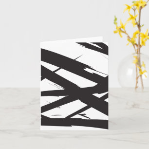 Carte Art abstrait moderne noir et blanc décoratif en li