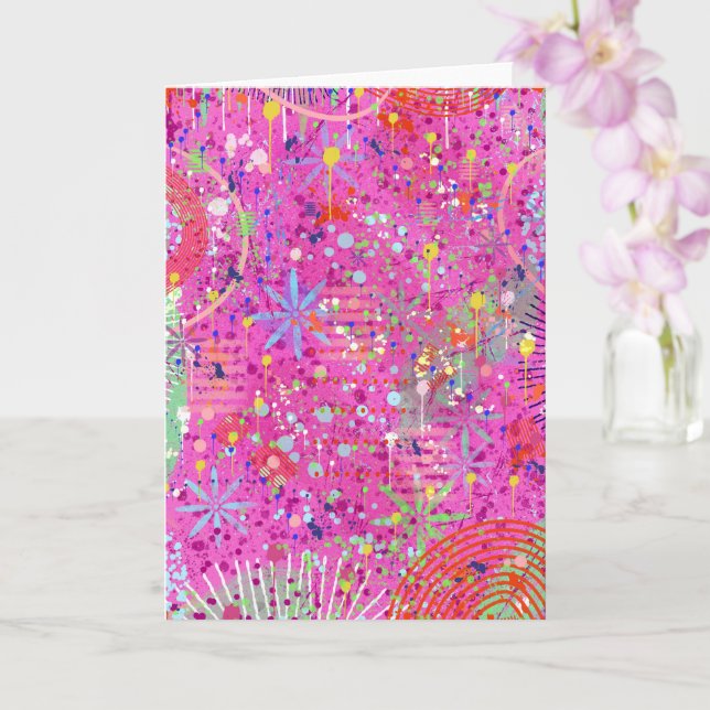 Carte Art abstrait : Rêves d'été (Orchidée)