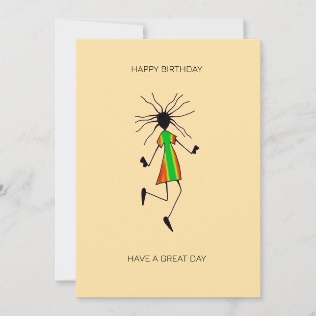 Carte Art Africain Abstrait, Joyeux anniversaire de dans (Devant)
