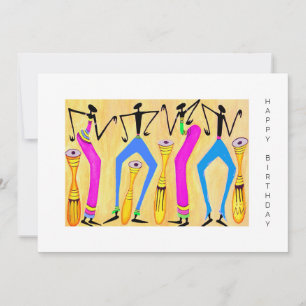 Carte Art Africain Abstrait merveilleuse fête d'annivers