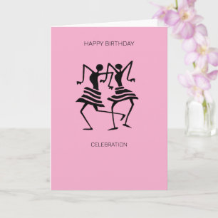 Carte Art Africain fantastique Célébration Danse Anniver