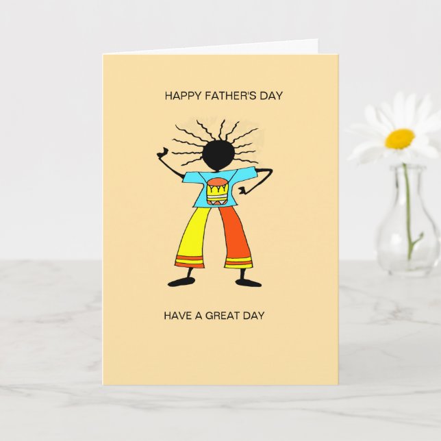 Carte Art africain, Master Drummer Fête des pères (Petite plante)
