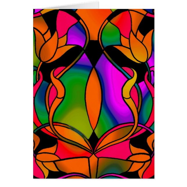 Carte Art Ancien Verre Coloré (Devant)