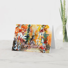 Carte Art aquarelle automnal traditionnel de Thanksgivin